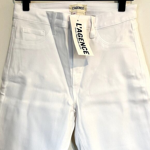 NWT L'AGENCE White Margot High Rise Skinny Jean in Blanc Coated - Size 27 - Picture 7 of 14